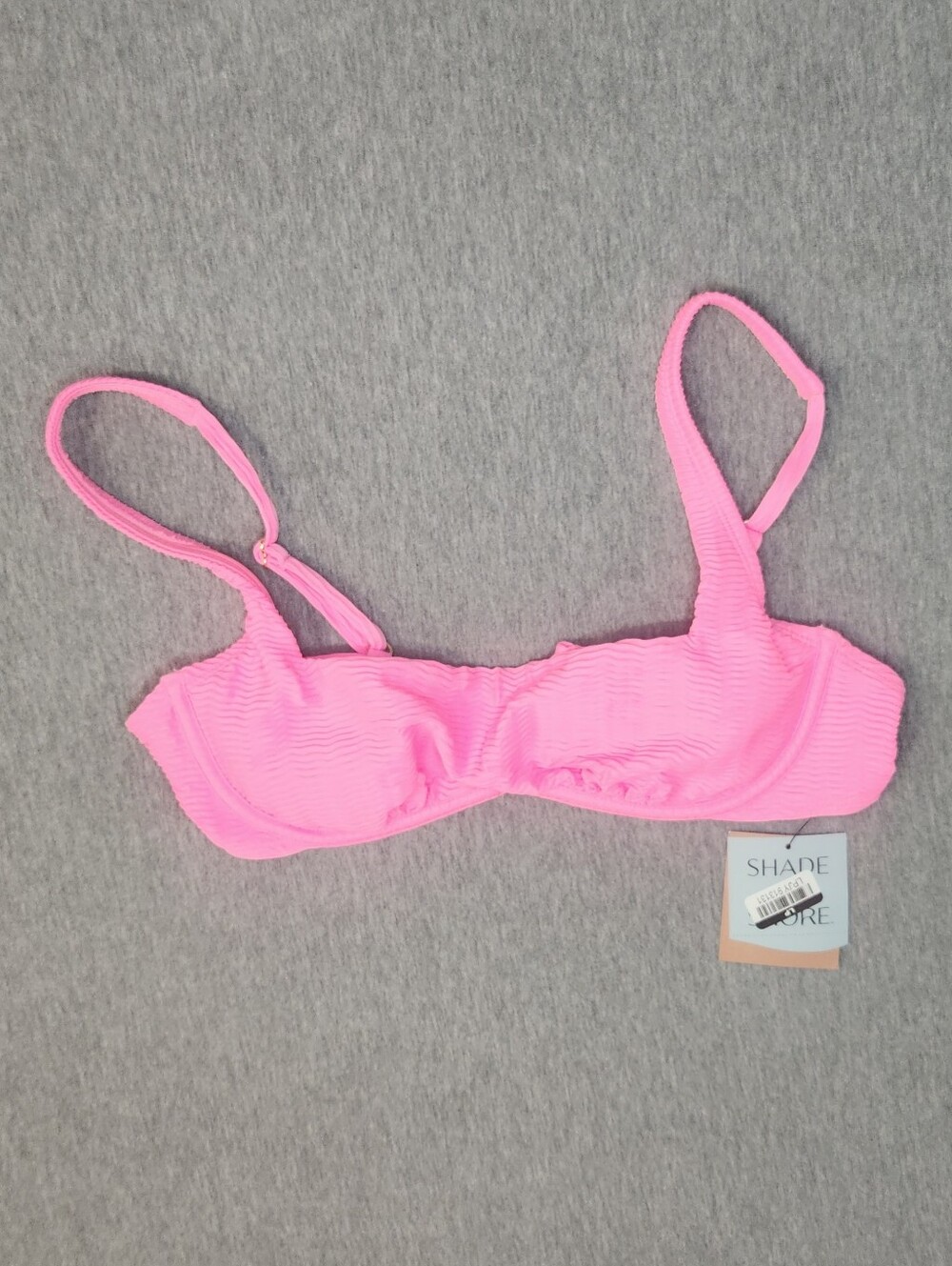 Shade & Shore Women’s Jacquard Square Neck Underwire Bikini Top – Pink (36C)